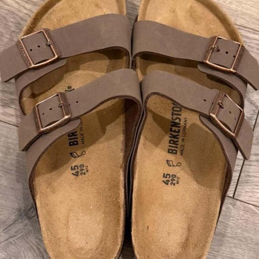 Birkenstock Arizona Sandals Mocha Birko-Flor Size 45 12 - Picture 3 of 5